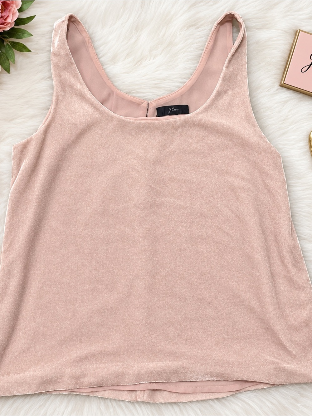 J. Crew Dusty Rose Velvet Tank Top